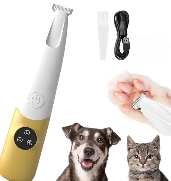 Rechargeable Pet Hair Trimmer Kit, Pet Paw Trimmer, Cordless Quiet Dog Trimmer for Grooming with LED Light, Small Dog Groomin...