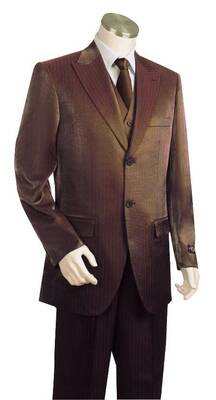 Brown and White Seersucker Suit