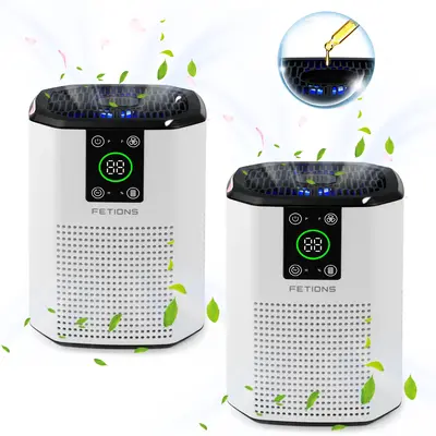 FETIONS Home Air Purifier with Aromatherapy, H13 HEPA 3-in-1 Filtration System, Removes Pollen, Dander, Odors, Compact for Sm...
