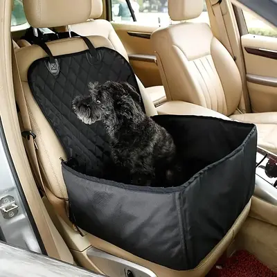 2 in 1 Enclosed Pet Dog Car Seat Cover, Foldable Pet Car Seat Hammock, Pet Carrier for Dogs & Cats, Dog & Cat Accessories, C...