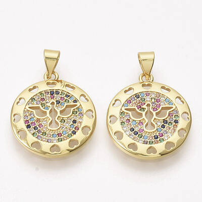 Brass Micro Pave Cubic Zirconia Pendants
