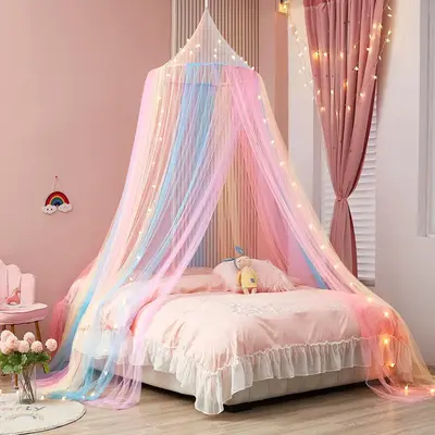 Colorful Mesh Mosquito Net, Cool Bedroom Decorative Romantic Mesh Bed Net, Mosquito Net for Single Bed, Double Bed, Reading ...