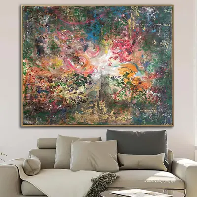 Large Abstract Colorful Paintings On Canvas Multicolor Expressionist Style Art Modern Hand Painted Oil Wall Art | OMENS