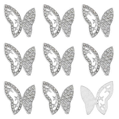 6Pcs 1-Hole Zinc Alloy Crystal Rhinestone Shank Buttons