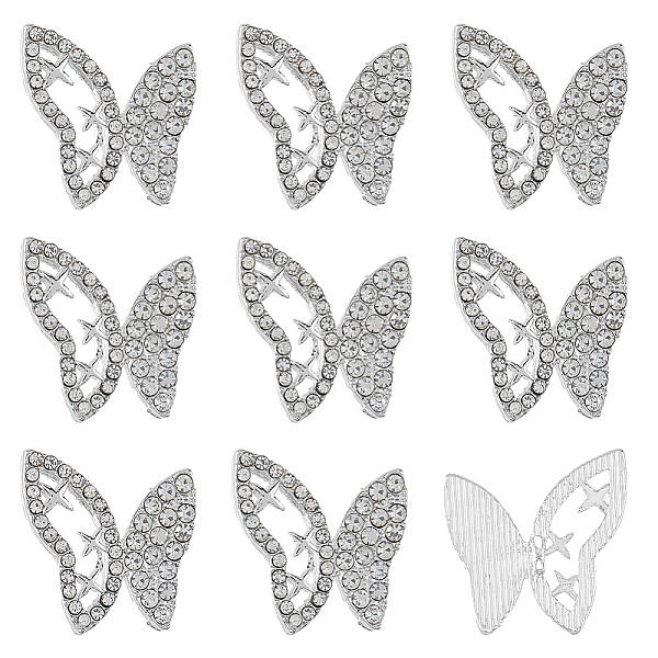 6Pcs 1-Hole Zinc Alloy Crystal Rhinestone Shank Buttons