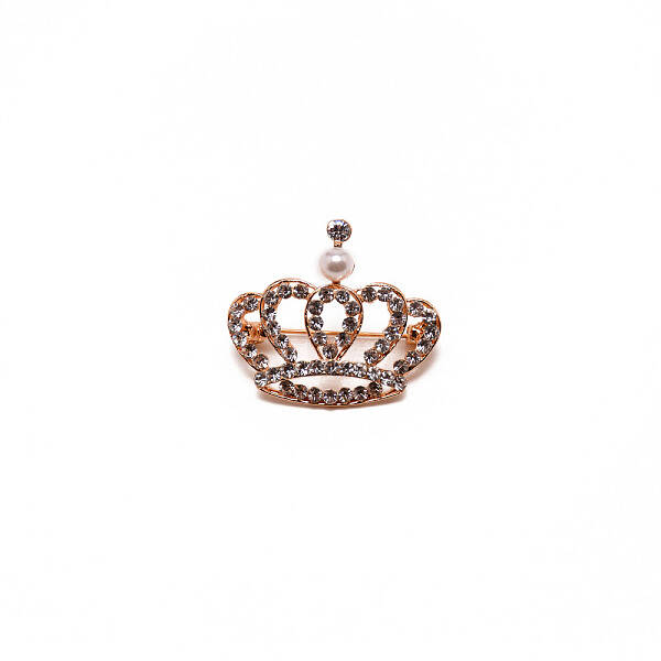 Crystal Rhinestone Crown Brooch