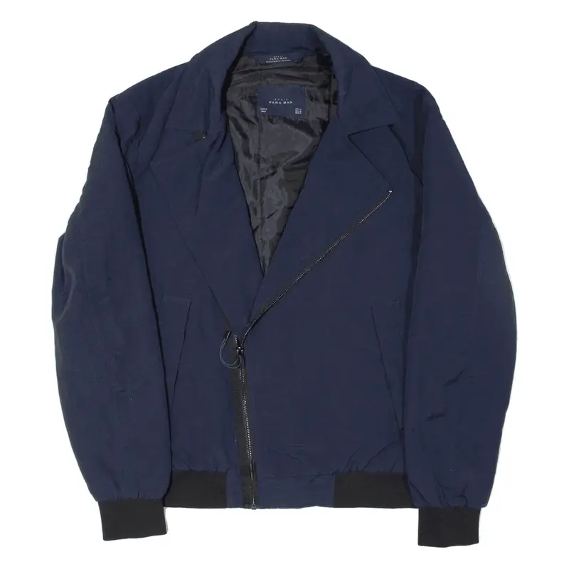 ZARA Bomber Jacket Blue Mens M