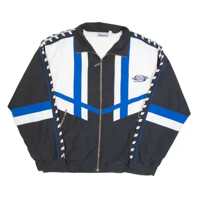 OLYMPIA Mens Track Jacket Black Colourblock XL