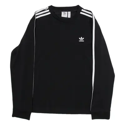 ADIDAS Womens T-Shirt Black Long Sleeve UK 16
