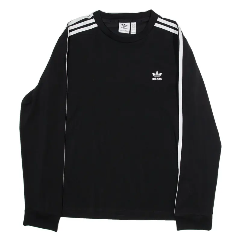 ADIDAS Womens T-Shirt Black Long Sleeve UK 16