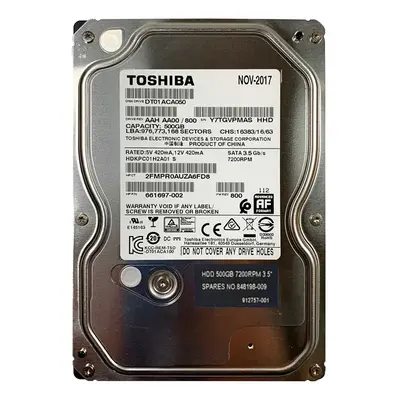 912757-001 HP 500GB 7200RPM SATA 6Gb/s 32MB Cache 3.5-Inch Hard Drive