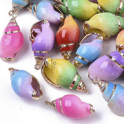 Spray Paint & Electroplate Spiral Shell Pendants