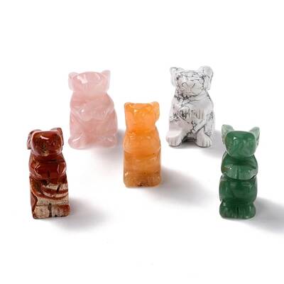 Natural Mixed Stone Sculpture Healing Crystal Animal Rabbit Ornament