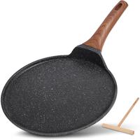 9.5 Inch Crepe Pan with Spreader, Nonstick Ceramic Flat Skillet Dosa Tawa Comales Para Tortillas Pancake Pan, PTFE & PFOA Fre...