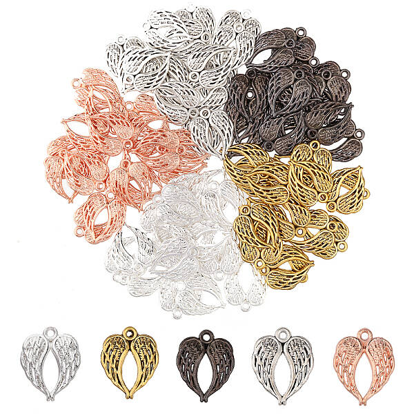 100Pcs 5 Colors Zinc Alloy Pendants