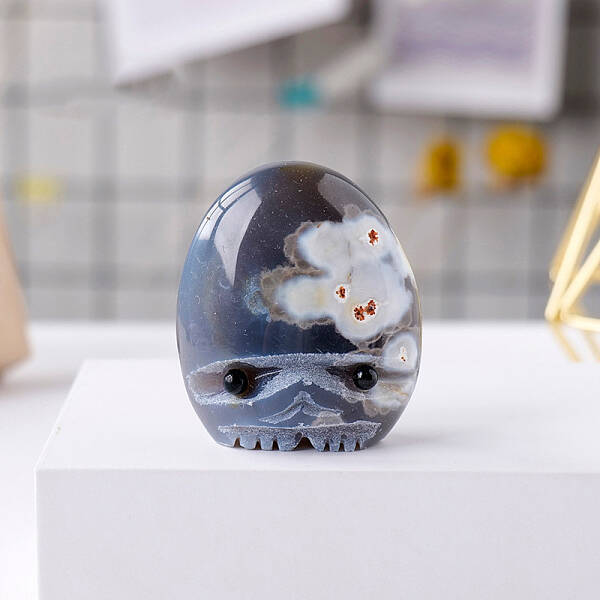 Natural Flower Agate Display Decorations