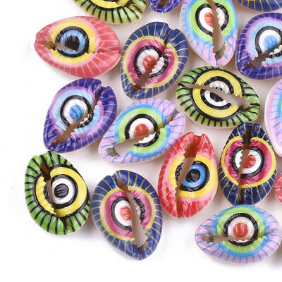Printed Natural Cowrie Shell Beads
