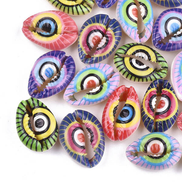 Printed Natural Cowrie Shell Beads