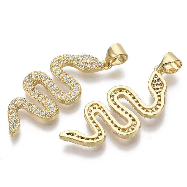Brass Micro Pave Cubic Zirconia Pendants