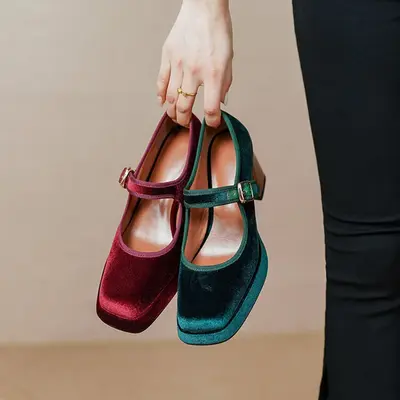 CHIKO Fermina Square Toe Block Heels Mary Jane Shoes