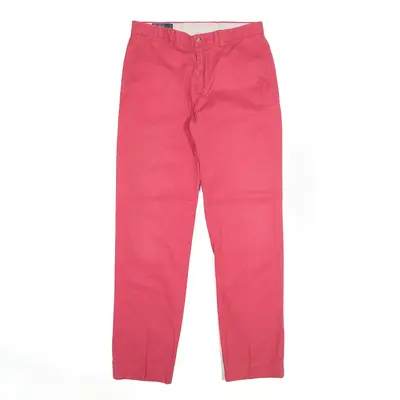 POLO RALPH LAUREN Preppy Chino Trousers Pink Regular Tapered Womens W30 L31