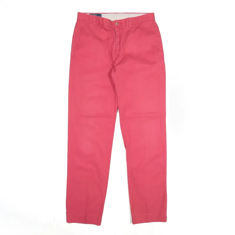 POLO RALPH LAUREN Preppy Chino Trousers Pink Regular Tapered Womens W30 L31