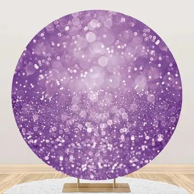 Round Dreamlike Purple Glitter Bokeh Birthday Backdrop - Aperturee