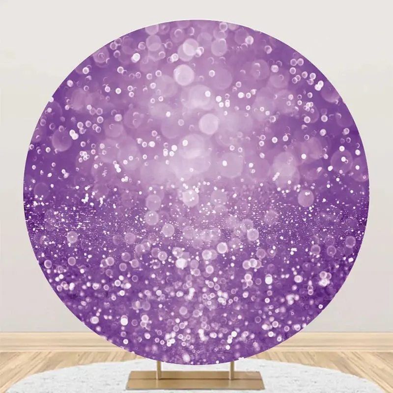 Round Dreamlike Purple Glitter Bokeh Birthday Backdrop - Aperturee