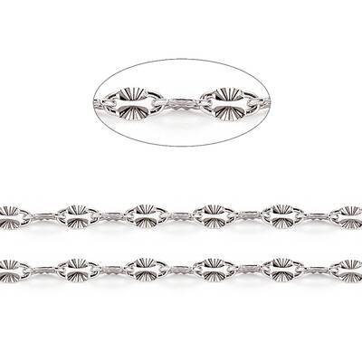 Tarnish Resistant 304 Stainless Steel Textured Cable Chains