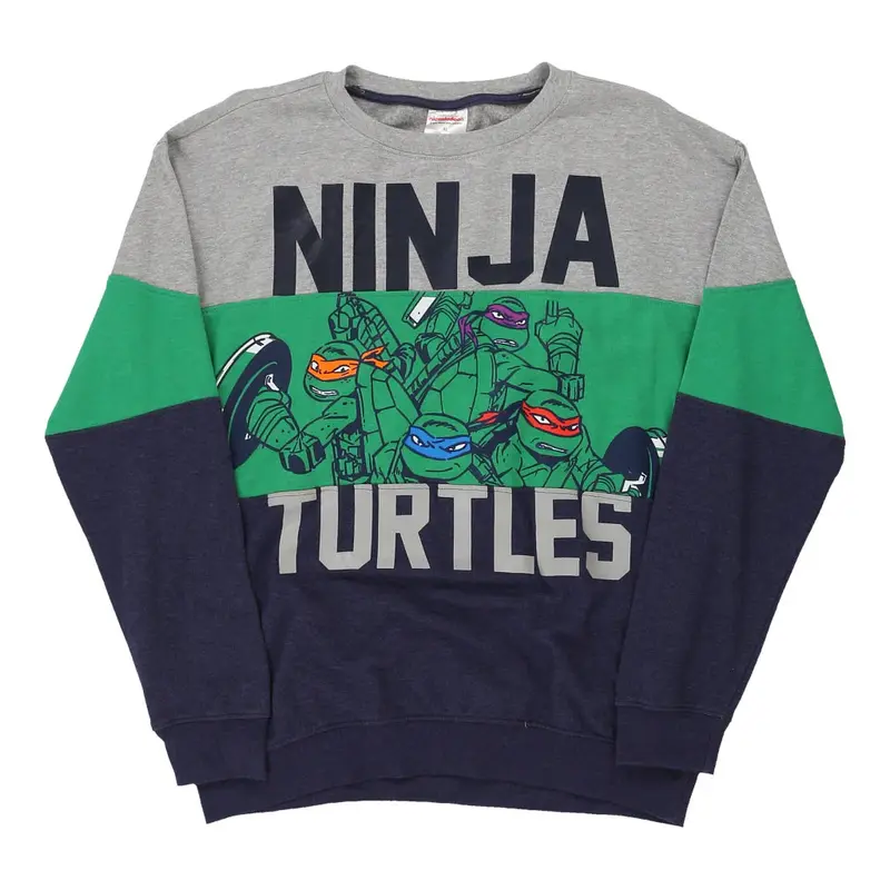 Age 13-14 Ninja Turtles Nickelodeon Graphic Sweatshirt - XL Block Colour Cotton Blend
