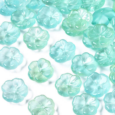 Transparent Spray Painted Glass Beads