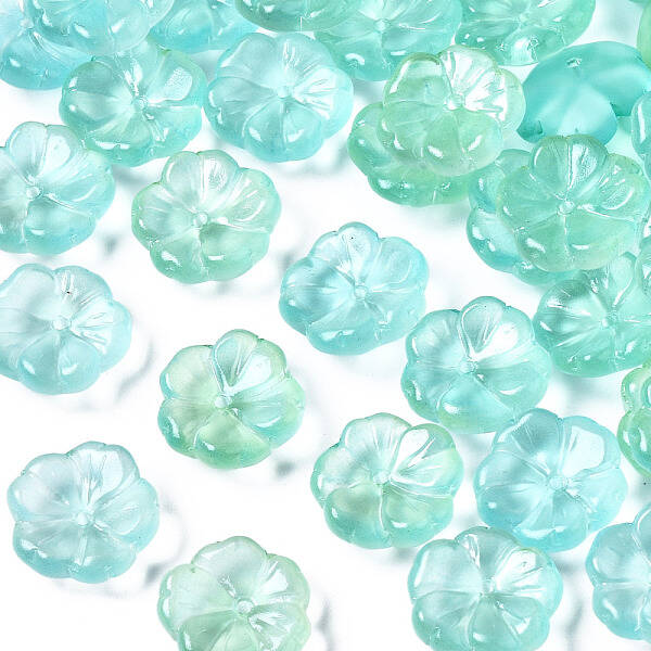 Transparent Spray Painted Glass Beads