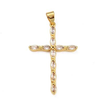 Brass Micro Pave Clear Cubic Zirconia Pendants