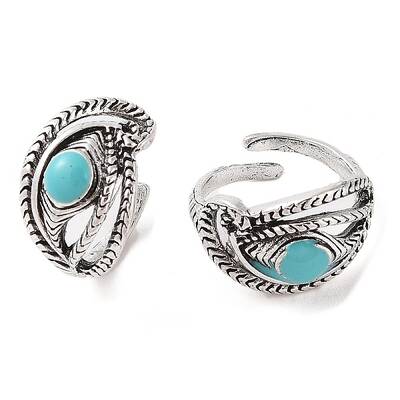 Synthetic Turquoise Cuff Rings