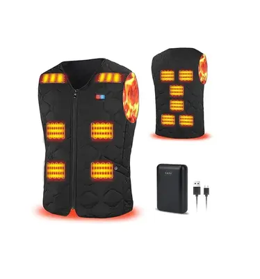 Rrtizan Heated Vest for Men & Women, Lightweight with Battery Pack, Heated Jacket with 3 Settings & 12 Zones, Ideal for Winte...