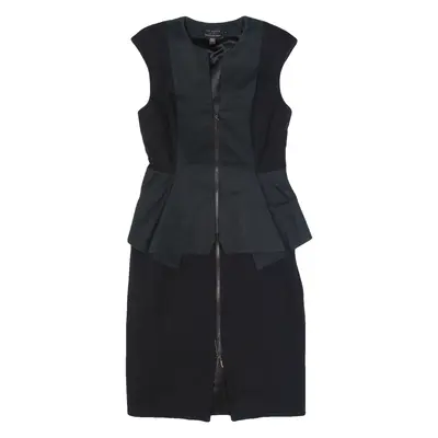 TED BAKER Peplum Womens Pencil Dress Black Sleeveless Knee Length S