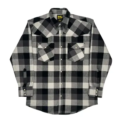 Work N Sport Checked Flannel Shirt - Large Black & White Cotton