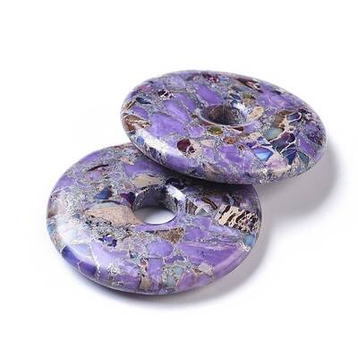 Synthetic Silver Line and Regalite/Imperial Jasper/Sea Sediment Jasper Big Pendants