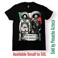 De pie Revolucionario Men's War T-Shirt - Black Short Sleeve Top with Graphic Design Featuring Two Figures in Traditional Att...