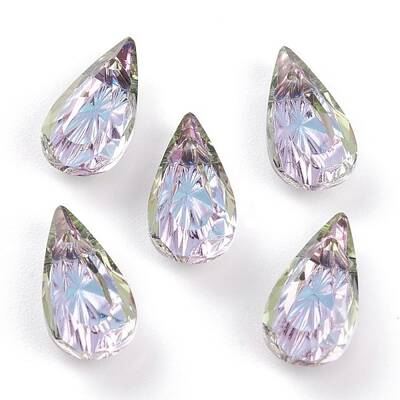 Embossed Glass Rhinestone Pendants