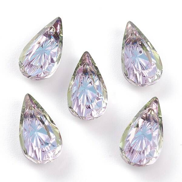 Embossed Glass Rhinestone Pendants