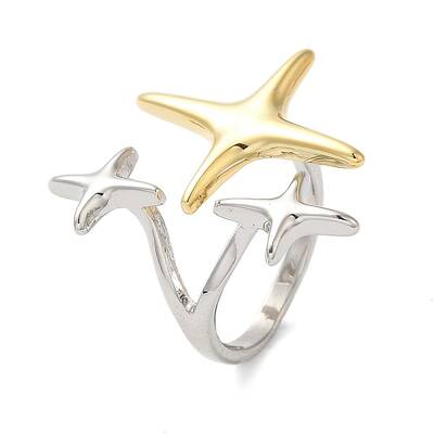 Star Brass Open Cuff Rings for Women