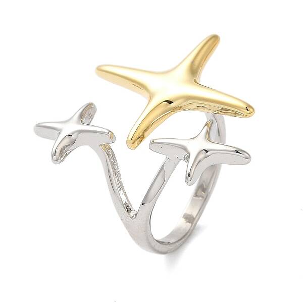 Star Brass Open Cuff Rings for Women