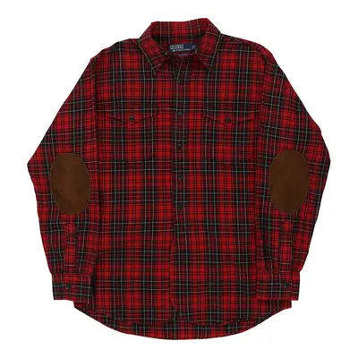 Woodsman Workshirt Ralph Lauren Checked Flannel Shirt - Small Red Cotton