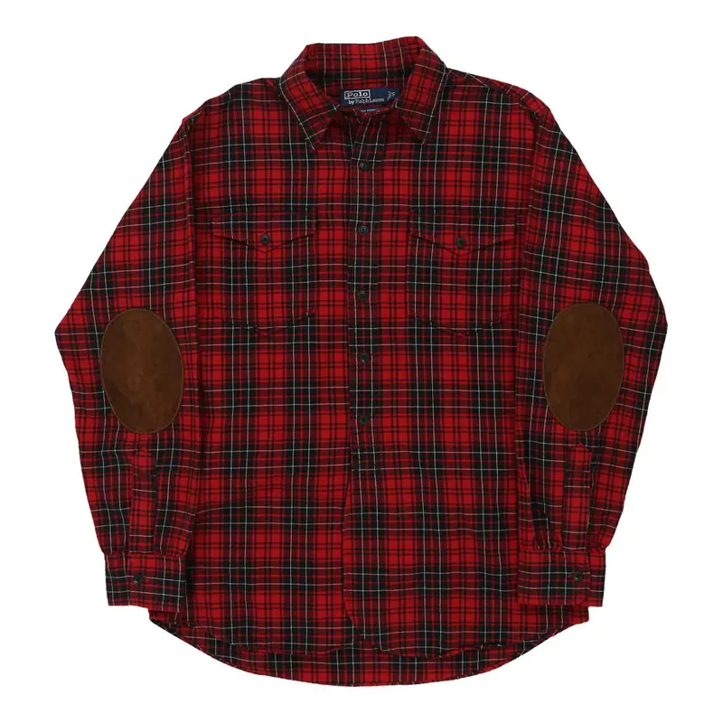 Woodsman Workshirt Ralph Lauren Checked Flannel Shirt - Small Red Cotton