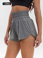 Women's Basic Plain Wrap High Waist Shorts, Summer Clothes Women, Lady Casual Comfort Elastic Waist Shorts for Gym Workout Ru...