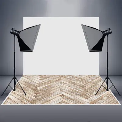 Herringbone Bleached Oak Texture Rubber Floor Mat - Aperturee