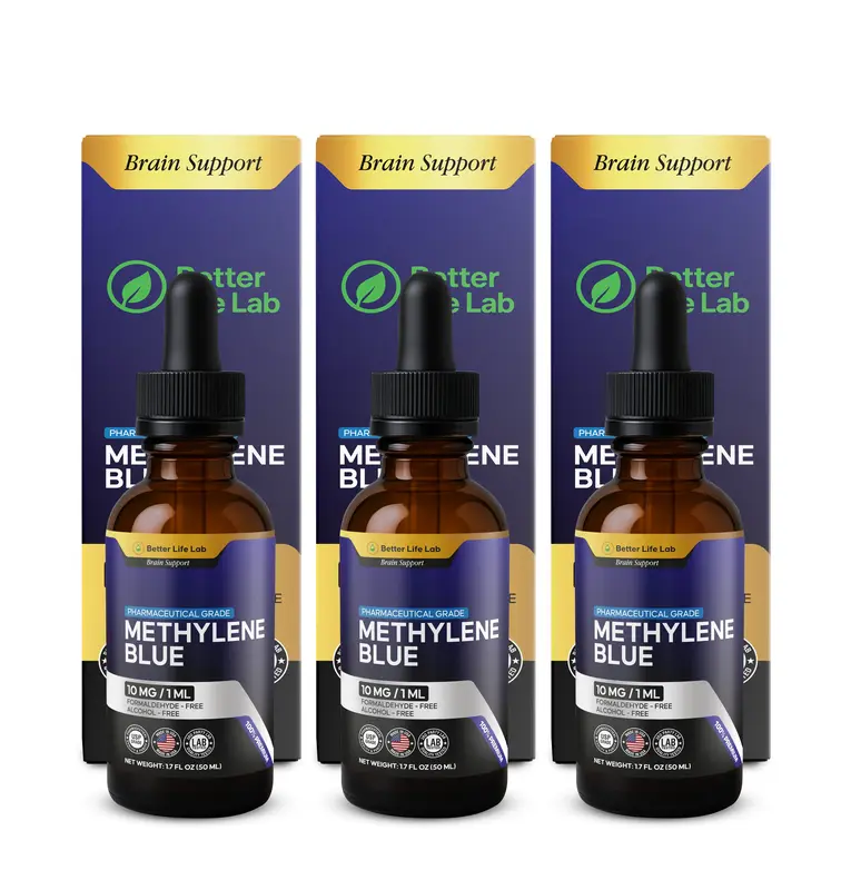 Elevate your health with Methylene Blue (3 Pack) - Pharmaceutical Grade 99.99% purity, made in the USA. Safe, formaldehyde-fr...