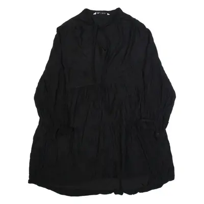 ZARA Womens Day Dress Black Long Sleeve Knee Length M