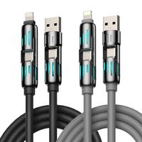 4-in-1 Universal Multi USB  Electronic  Charging Cable，Max Fast Charger Cord with Multiple Connectors for iPhone 16/15/14/1...